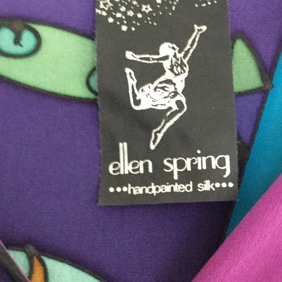 Handpainted silk top, OS - Picture 3 of 8